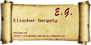 Elischer Gergely névjegykártya